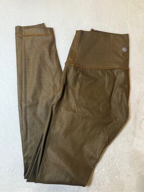 Lululemon Shimmer High-Rise Leggings in Gold Olive